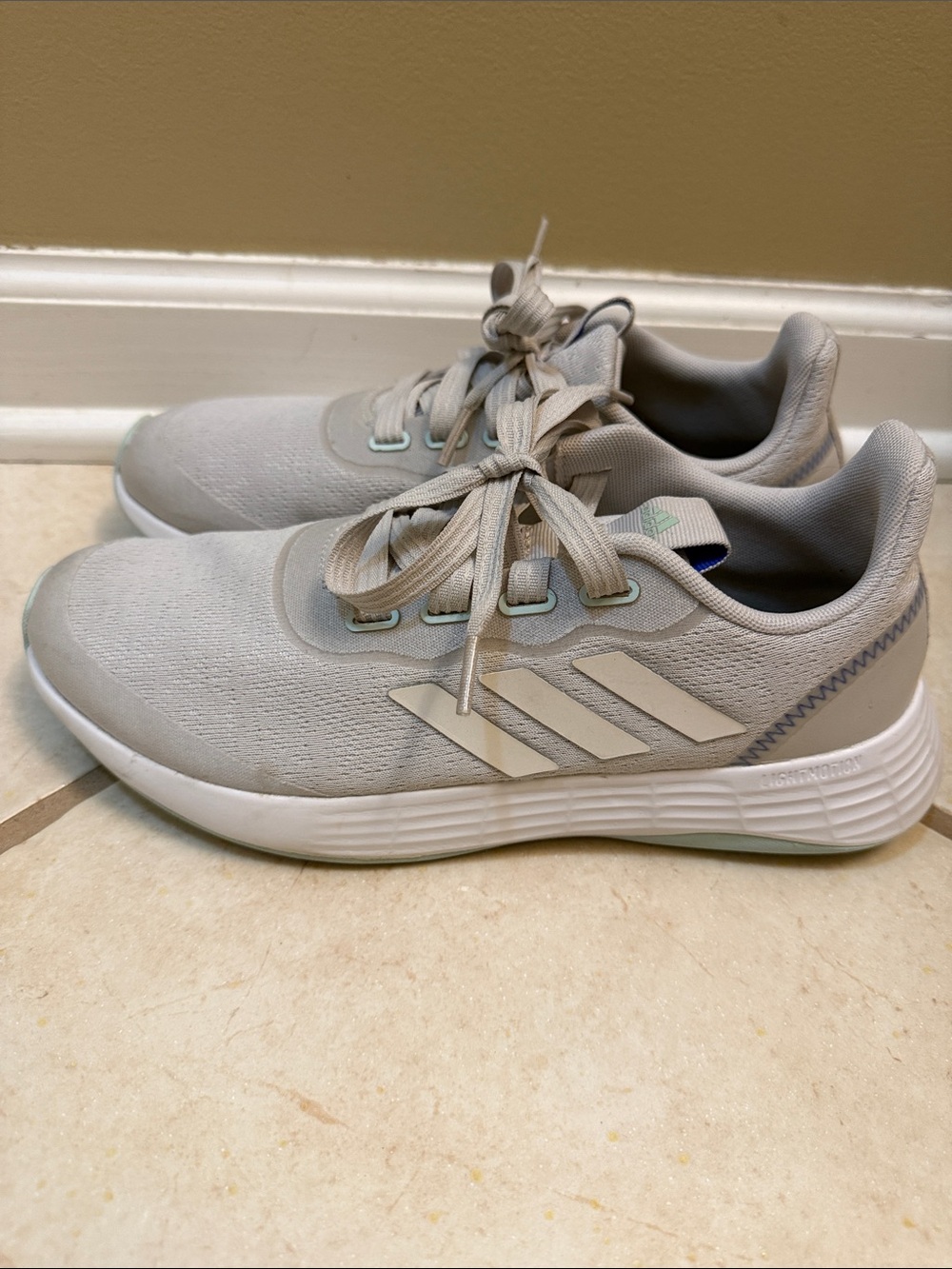 adidas Light Gray and White Running Shoes